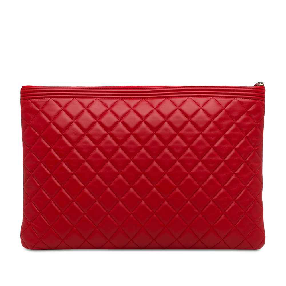 Pre-Loved Chanel Large Lambskin Boy Zip Pouch - Picture 3 of 9